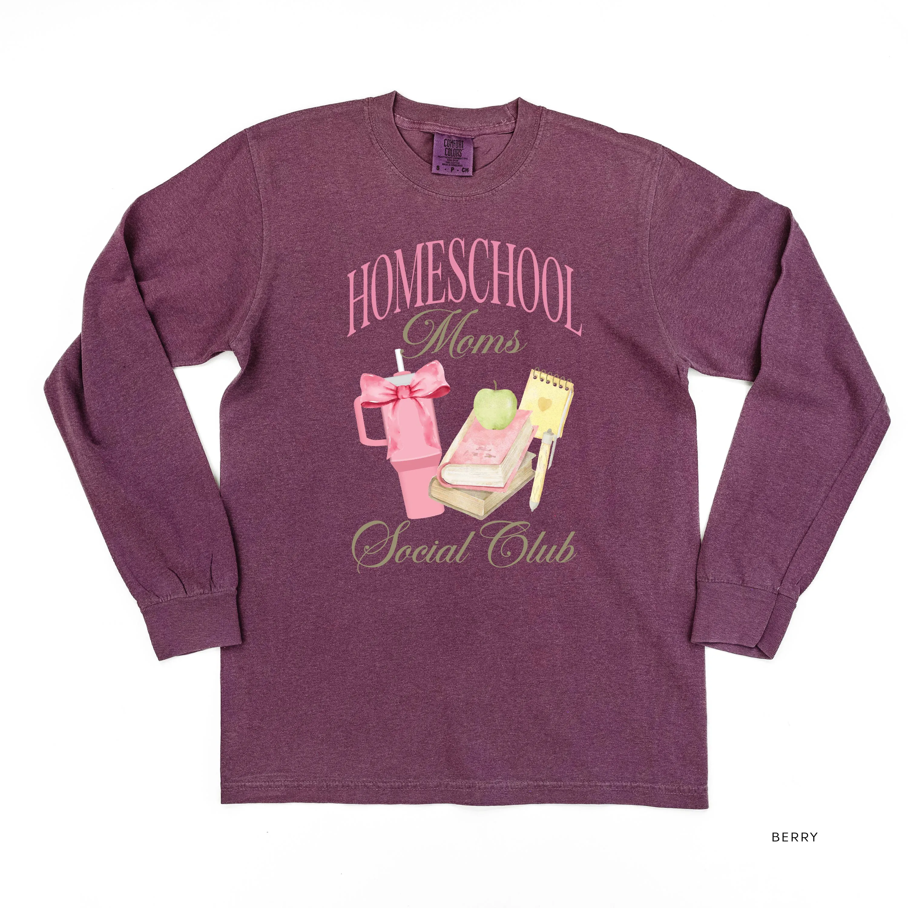 Homeschool Moms Social Club - LONG SLEEVE COMFORT COLORS TEE