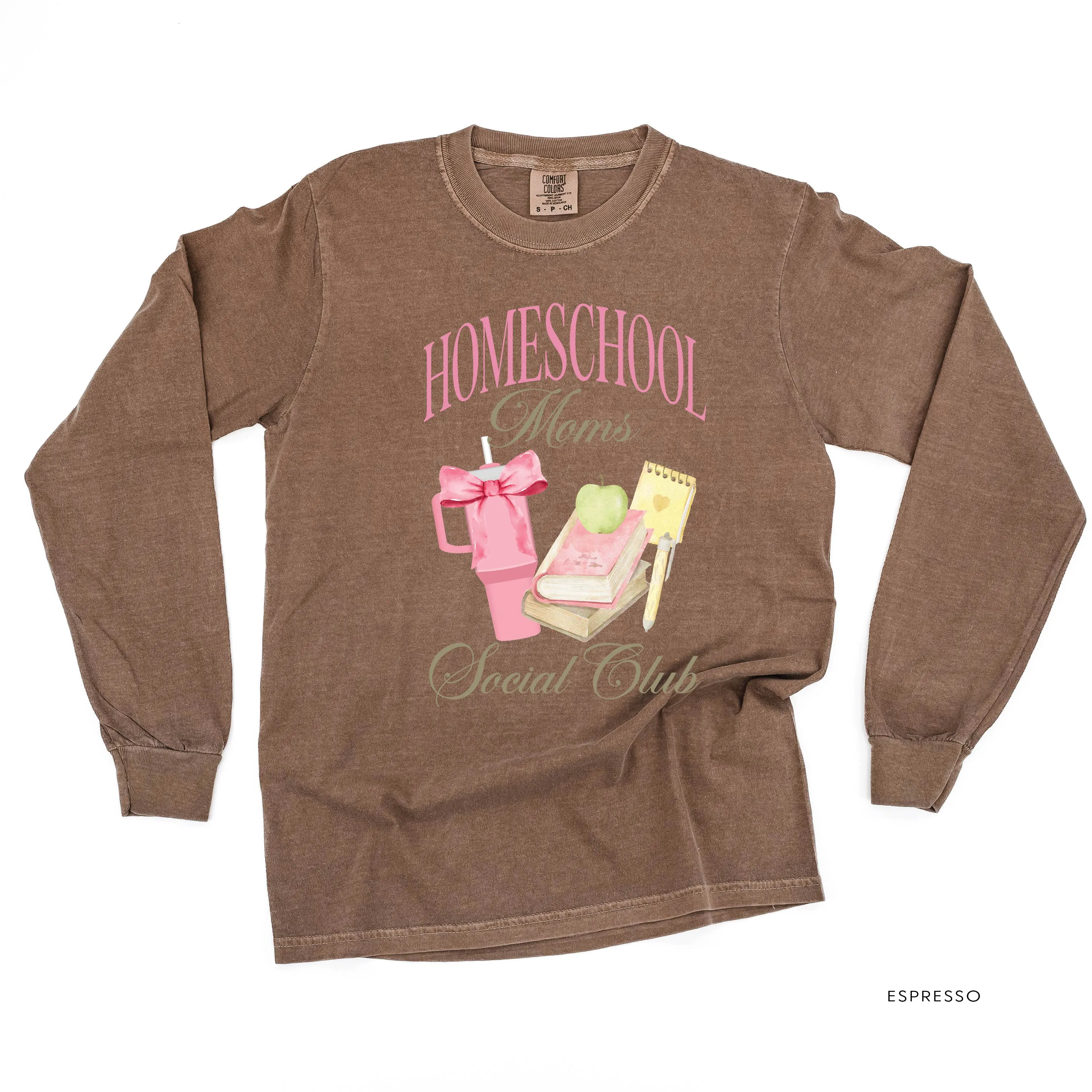 Homeschool Moms Social Club - LONG SLEEVE COMFORT COLORS TEE