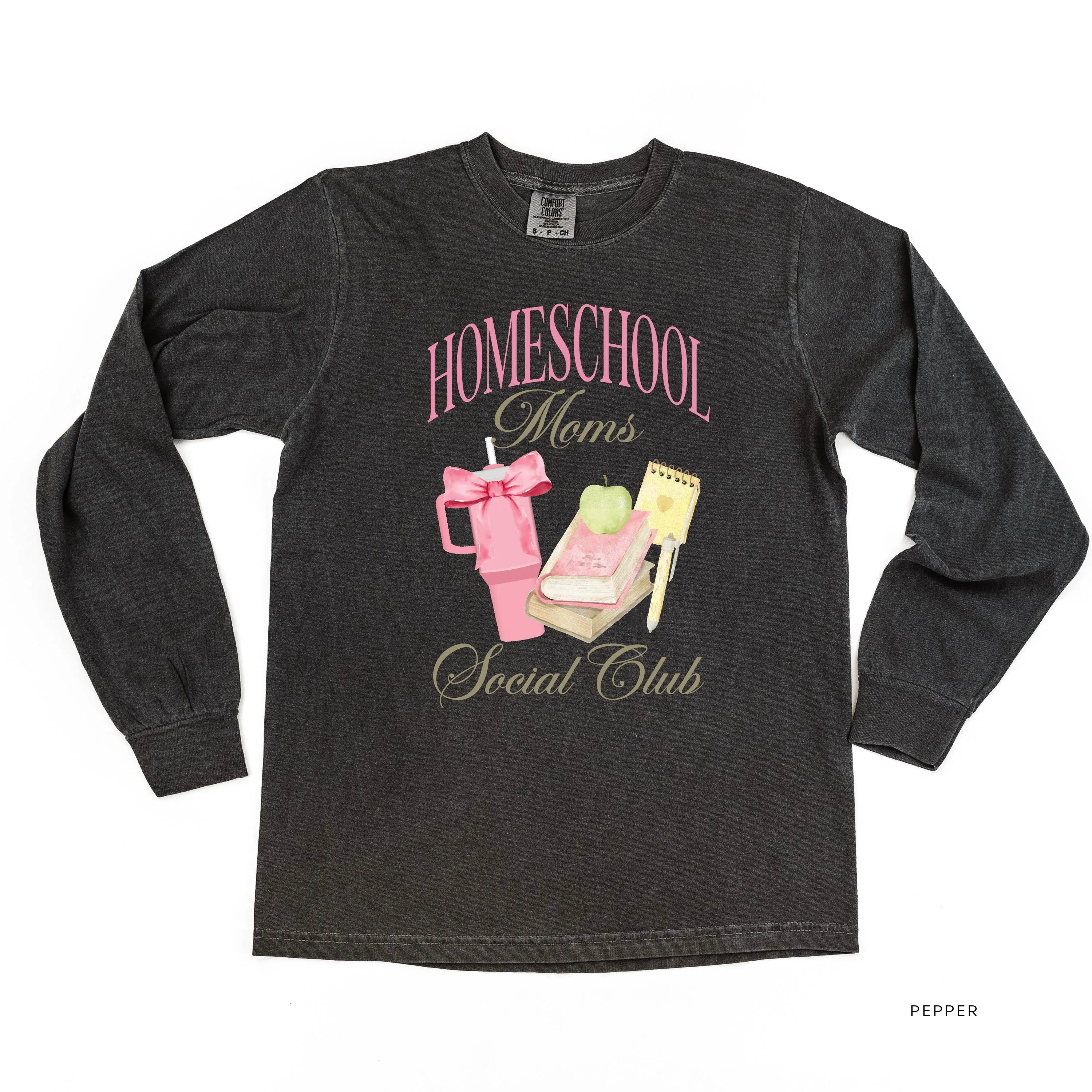 Homeschool Moms Social Club - LONG SLEEVE COMFORT COLORS TEE