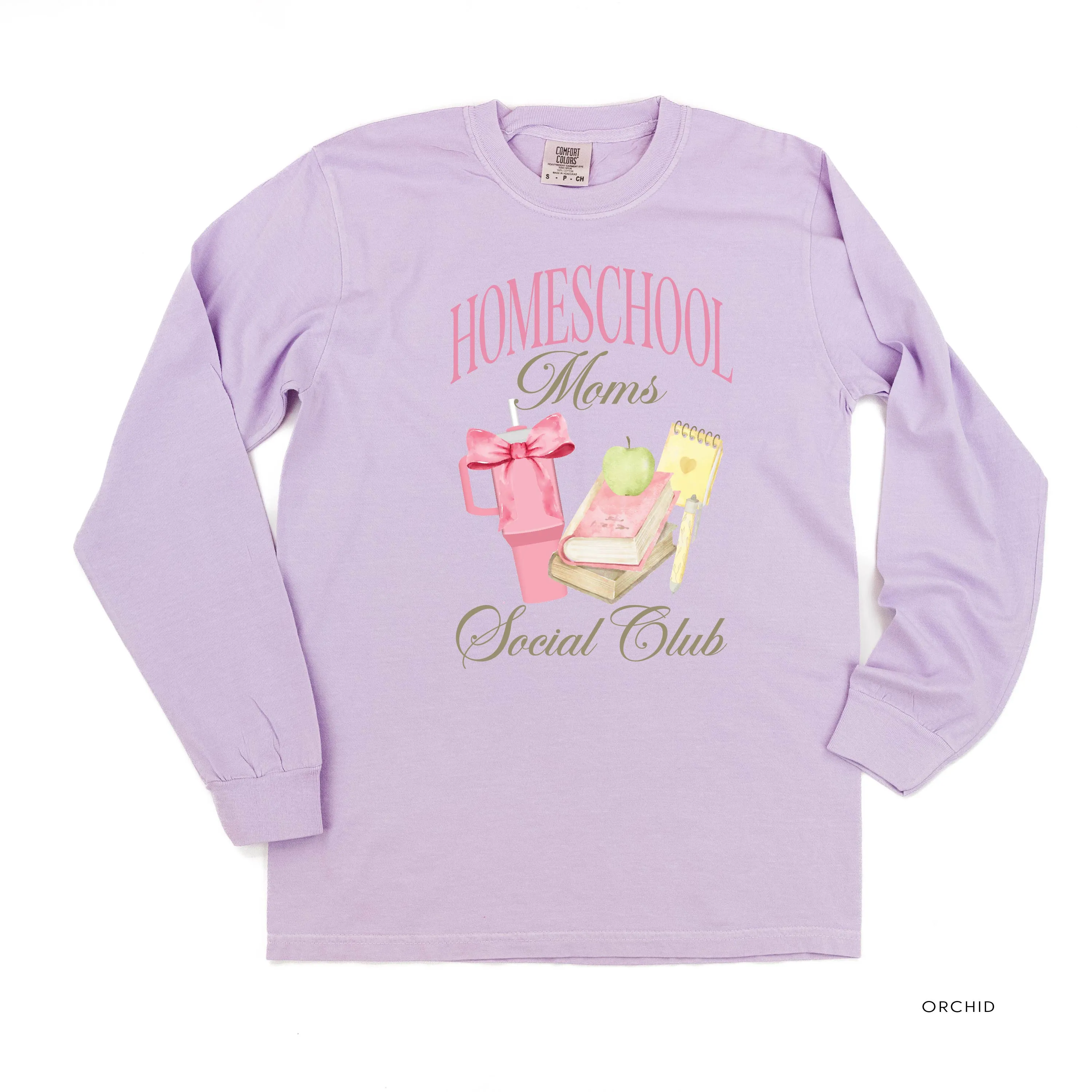 Homeschool Moms Social Club - LONG SLEEVE COMFORT COLORS TEE