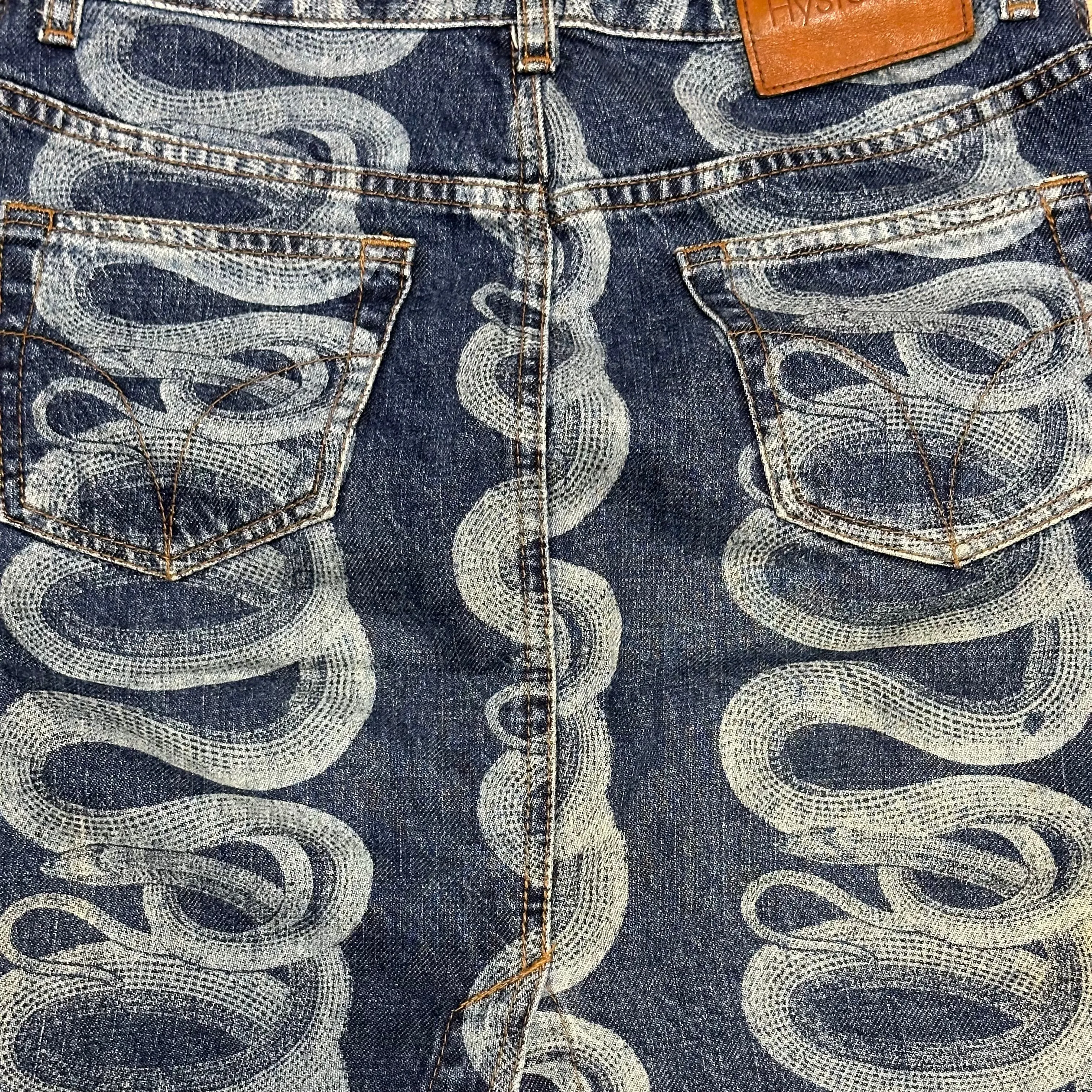 HYSTERICS Snake Print Denim Midi Skirt