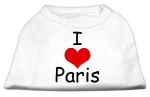 I Love Paris Screen Print Shirts White XL (16)