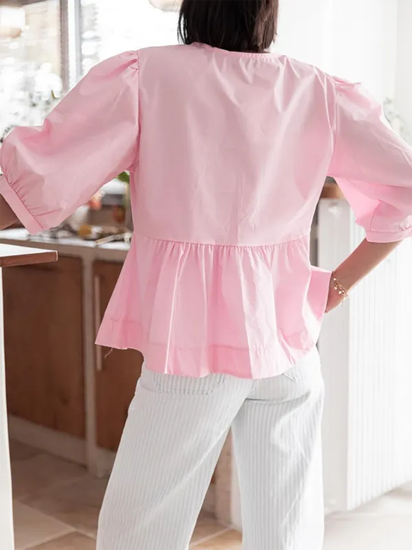 Idalia New Women's Fashion Striped Lace-Up Shirt Tops