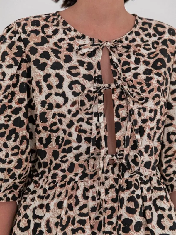 Idalia New Women's Fashion Striped Lace-Up Shirt Tops