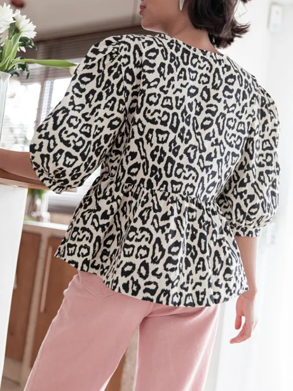 Idalia New Women's Fashion Striped Lace-Up Shirt Tops