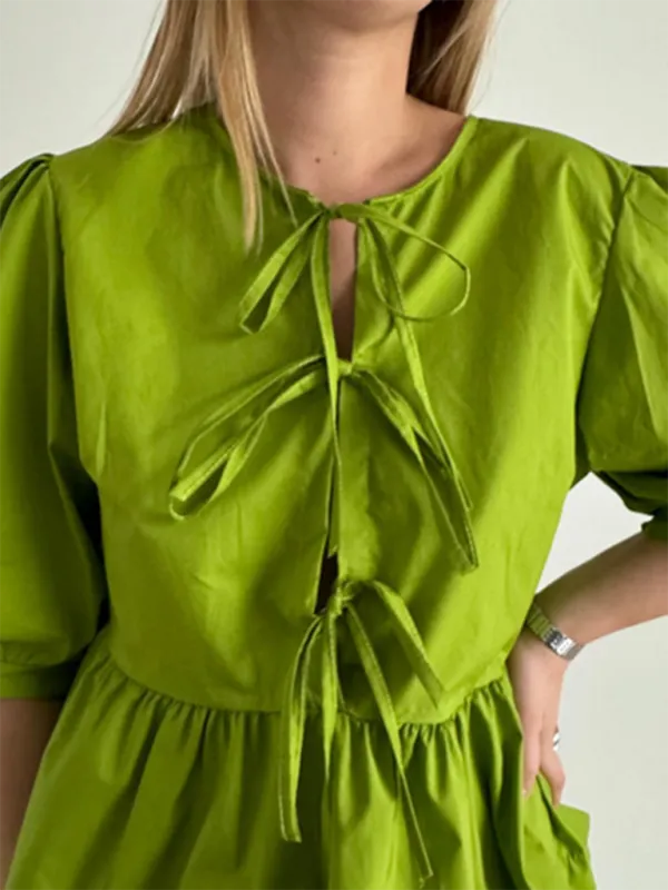 Idalia New Women's Fashion Striped Lace-Up Shirt Tops