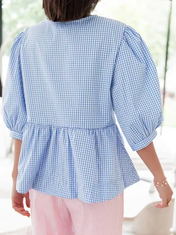 Idalia New Women's Fashion Striped Lace-Up Shirt Tops