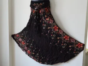 Indian boho, gypsy skirt. Maxi, Indian, long, crushed cotton skirt. Crinkled, Ethnic, Indian skirt. From Artikrti.