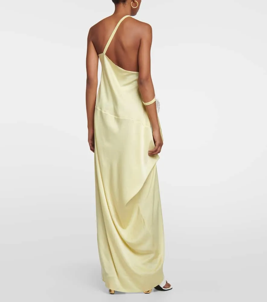 JW Anderson Lace-trimmed satin maxi dress