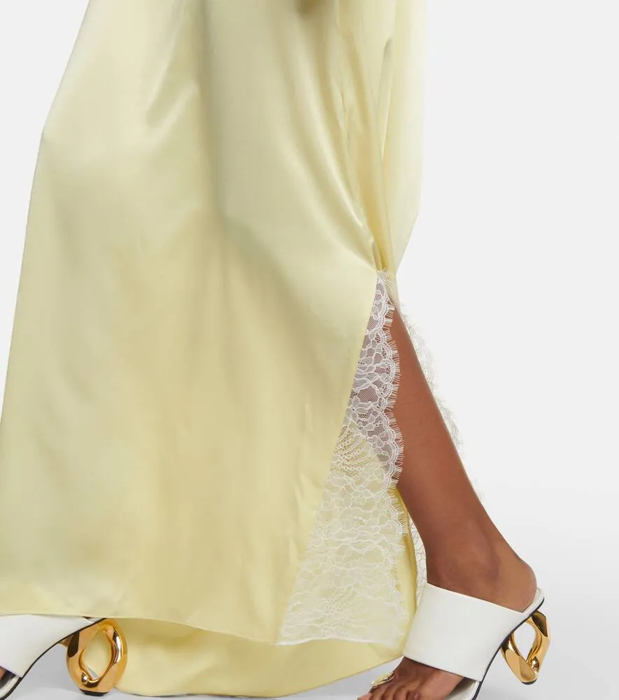 JW Anderson Lace-trimmed satin maxi dress