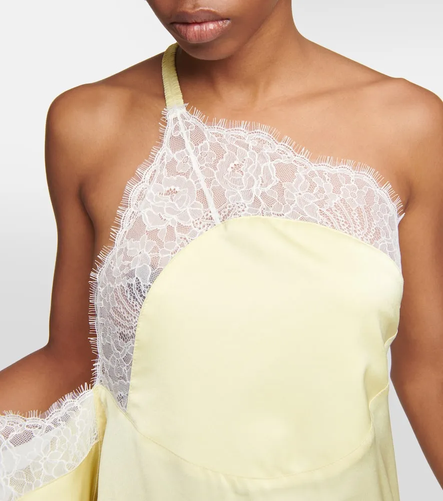 JW Anderson Lace-trimmed satin maxi dress