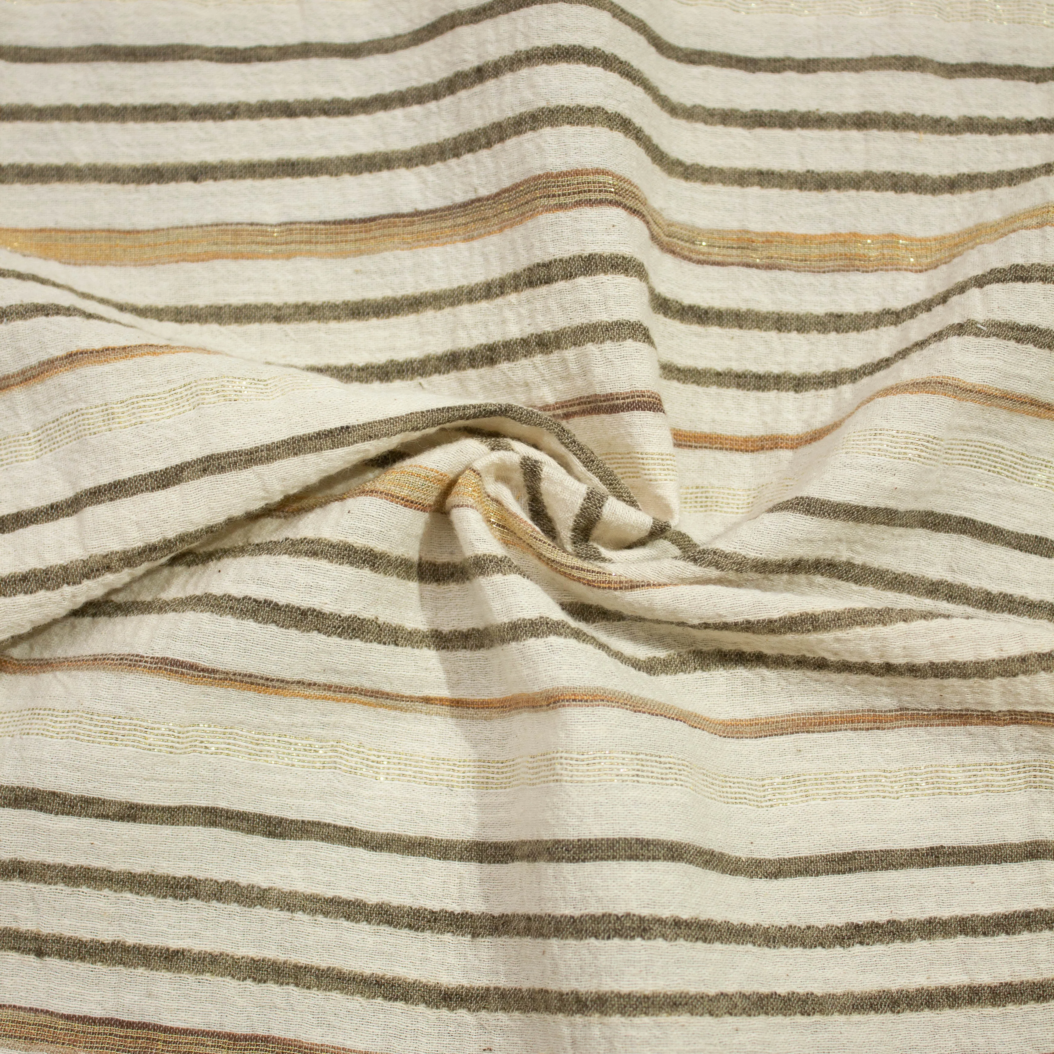 Klare Beige Striped Cotton Lurex Blend