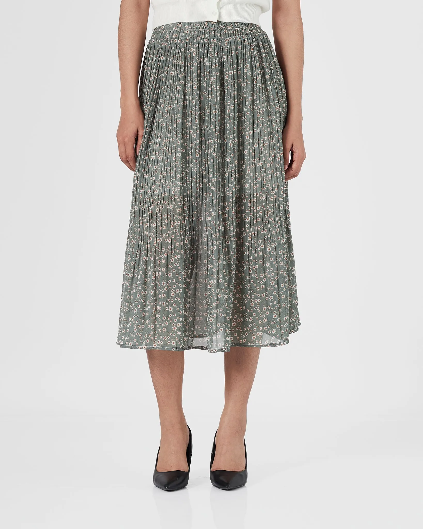 Lady Green Floral Skirts 17.90