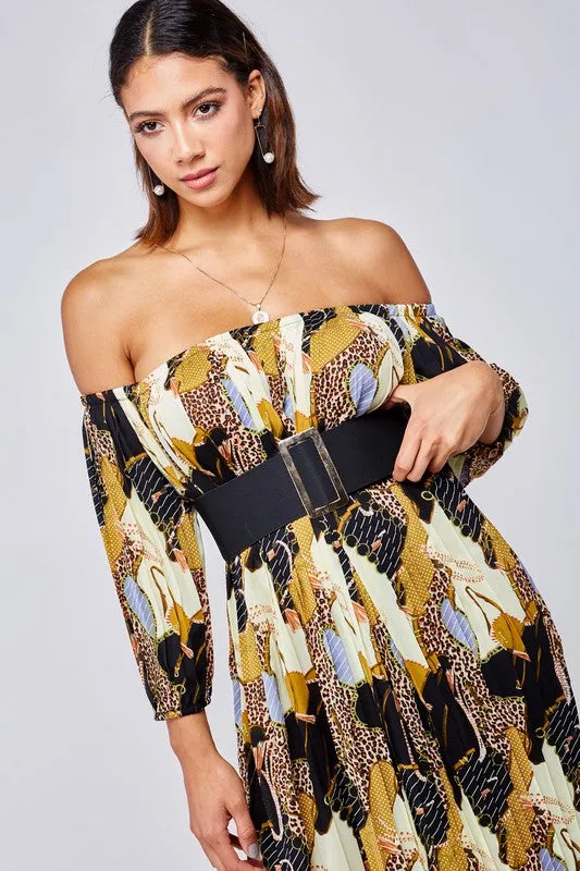 LeAnna Leopard Mix Print Maxi Dress
