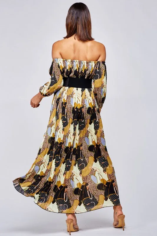 LeAnna Leopard Mix Print Maxi Dress