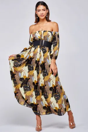LeAnna Leopard Mix Print Maxi Dress