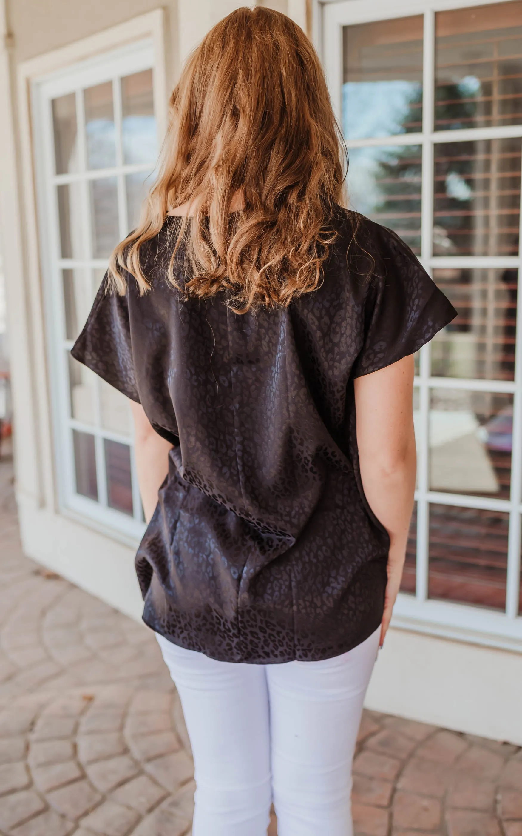 Leopard Jacquard Blouse - Final Sale