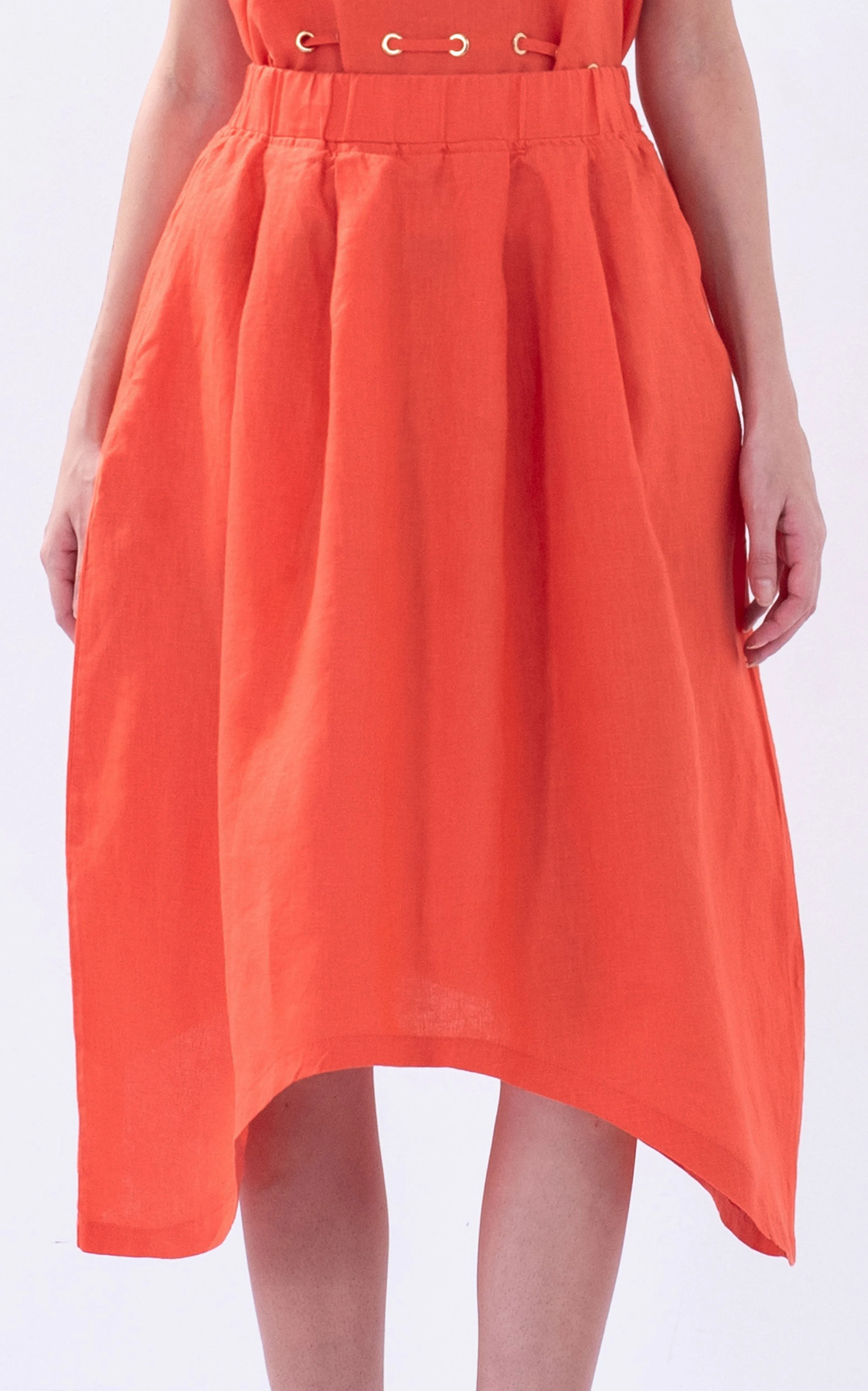Linen Arc Hem Skirt
