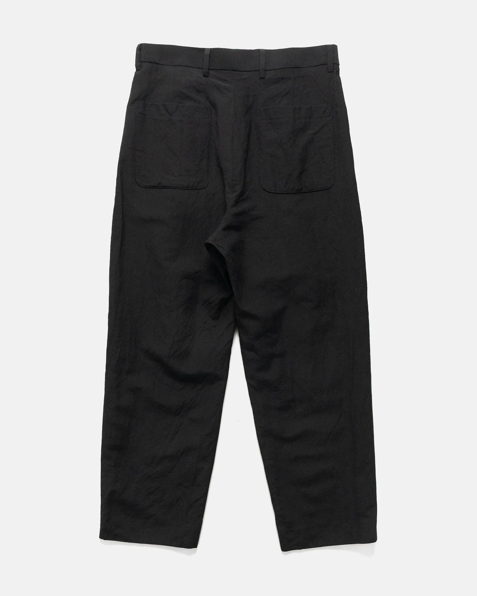 Linen Wool 1Tuck Slacks Black