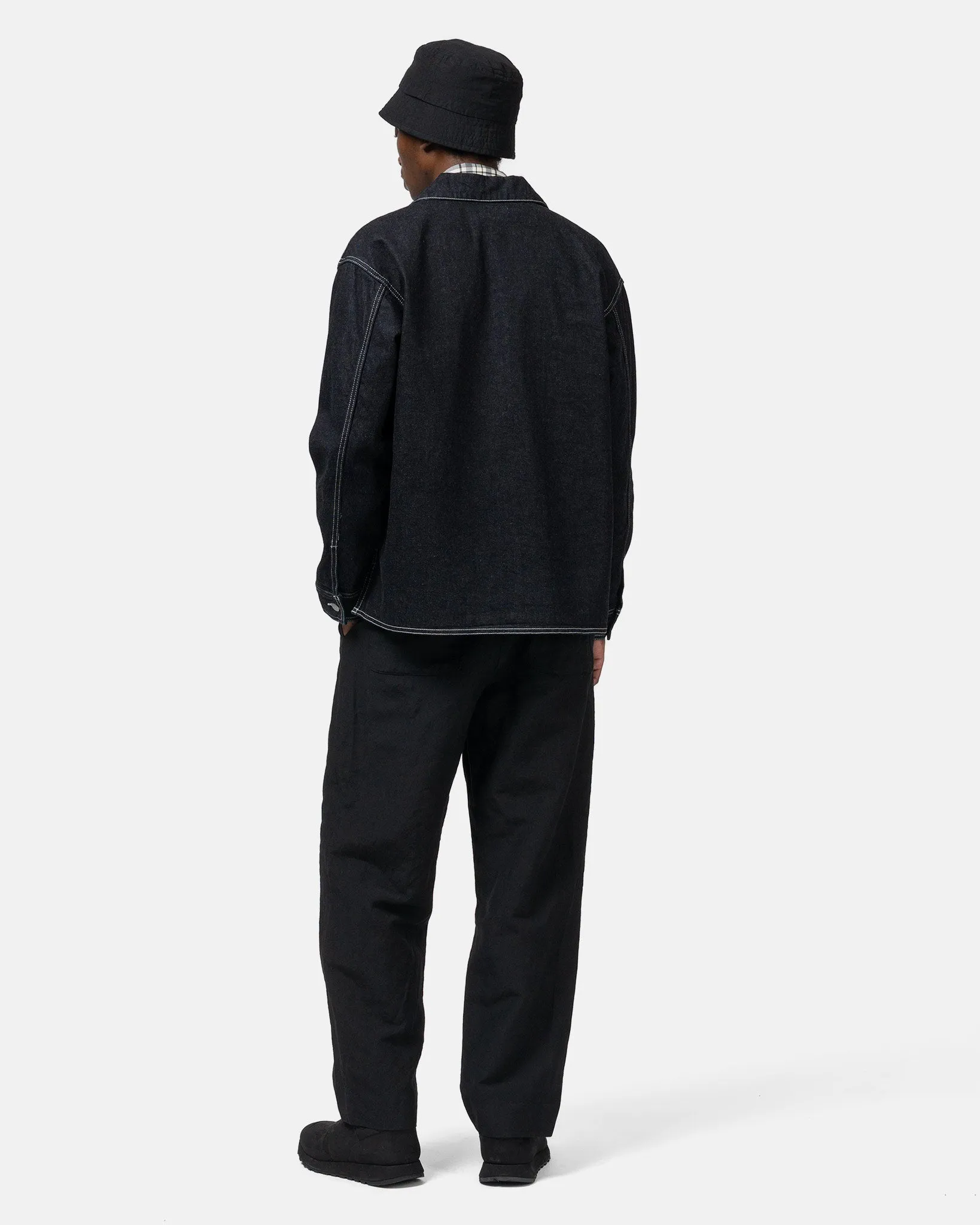 Linen Wool 1Tuck Slacks Black