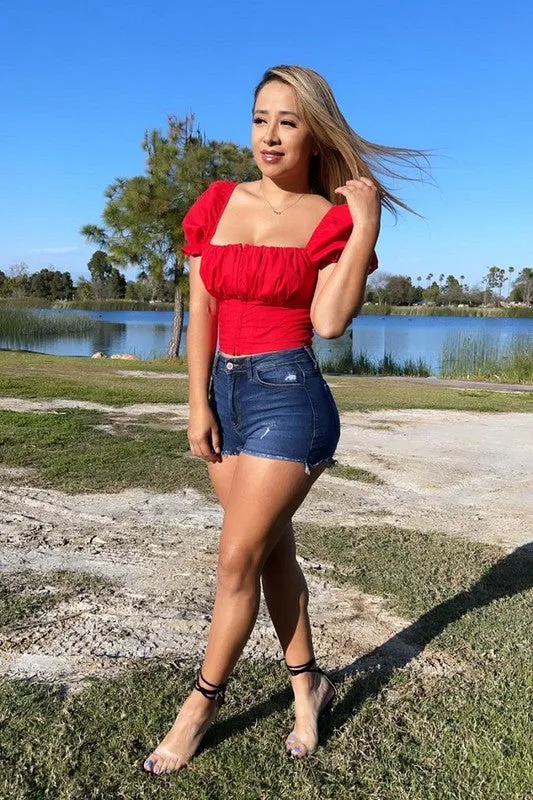 LOVE Peasant Corset Top