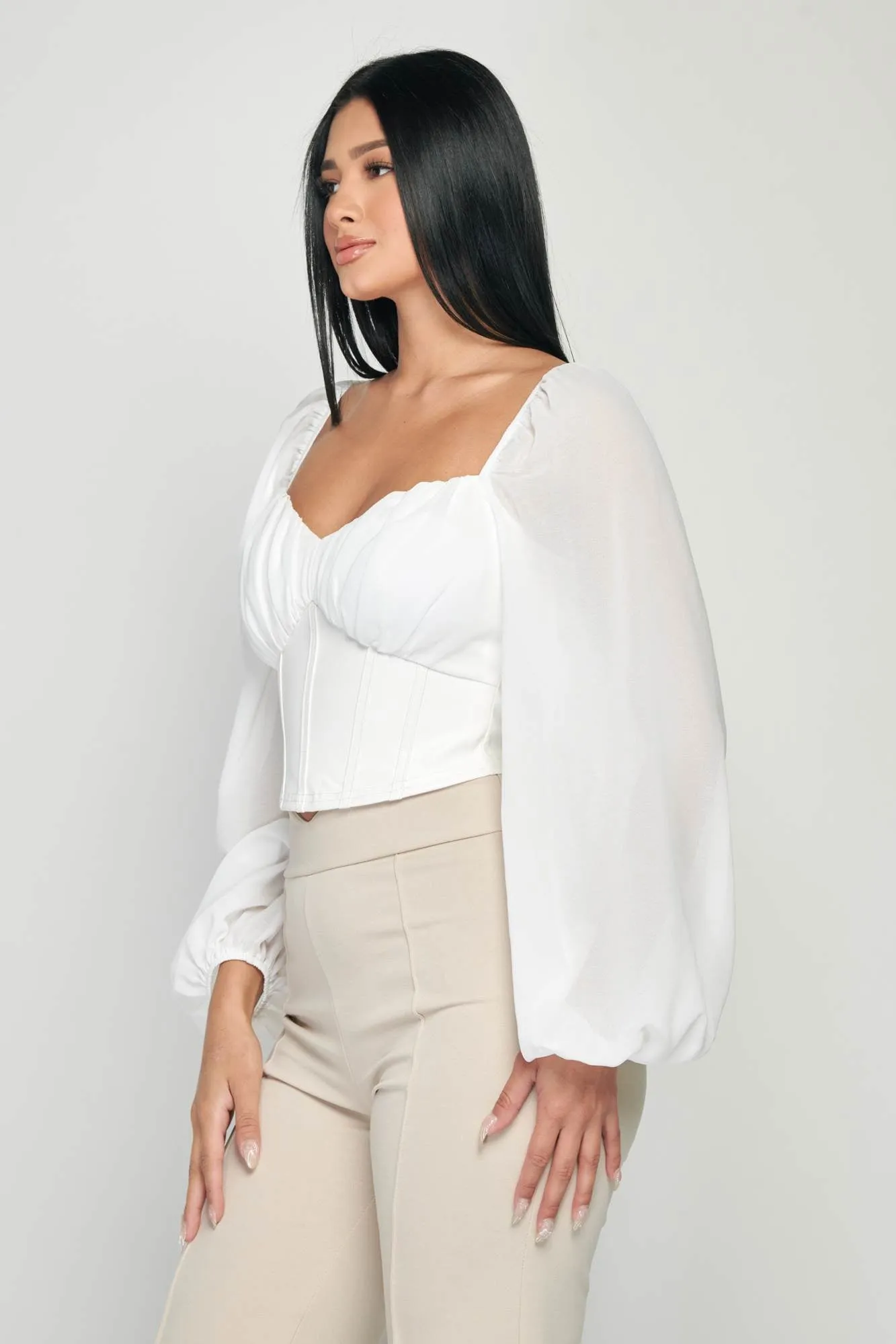LUX PLEATHER SWEETHEART PU CORSET TOP