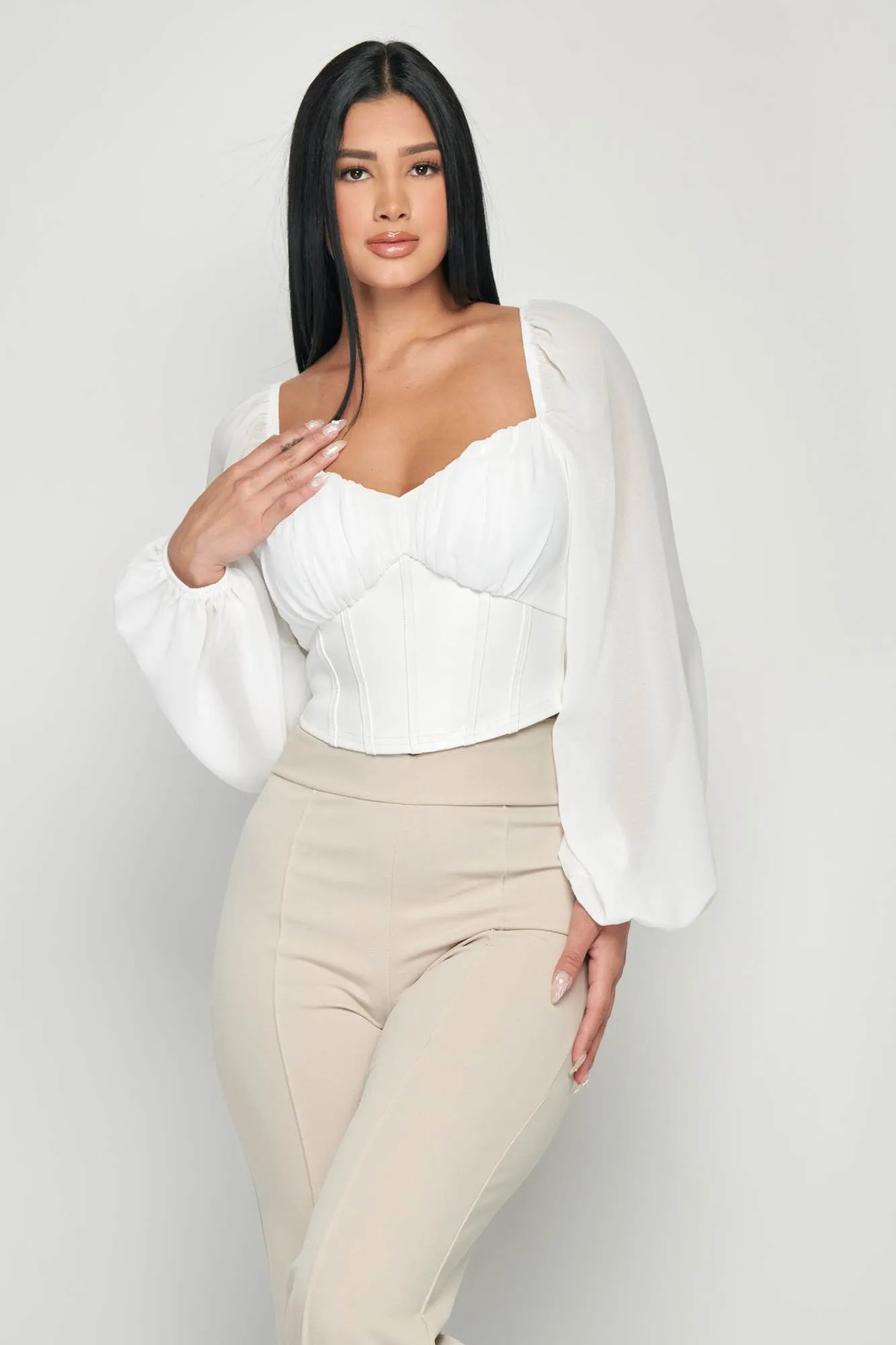 LUX PLEATHER SWEETHEART PU CORSET TOP