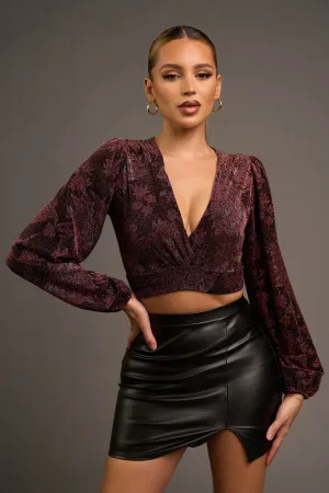 LUXE FLORAL METALLIC SURPLICE WASIT BACK TIE TOP