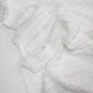 Maceo White Polyester Striped Fringes
