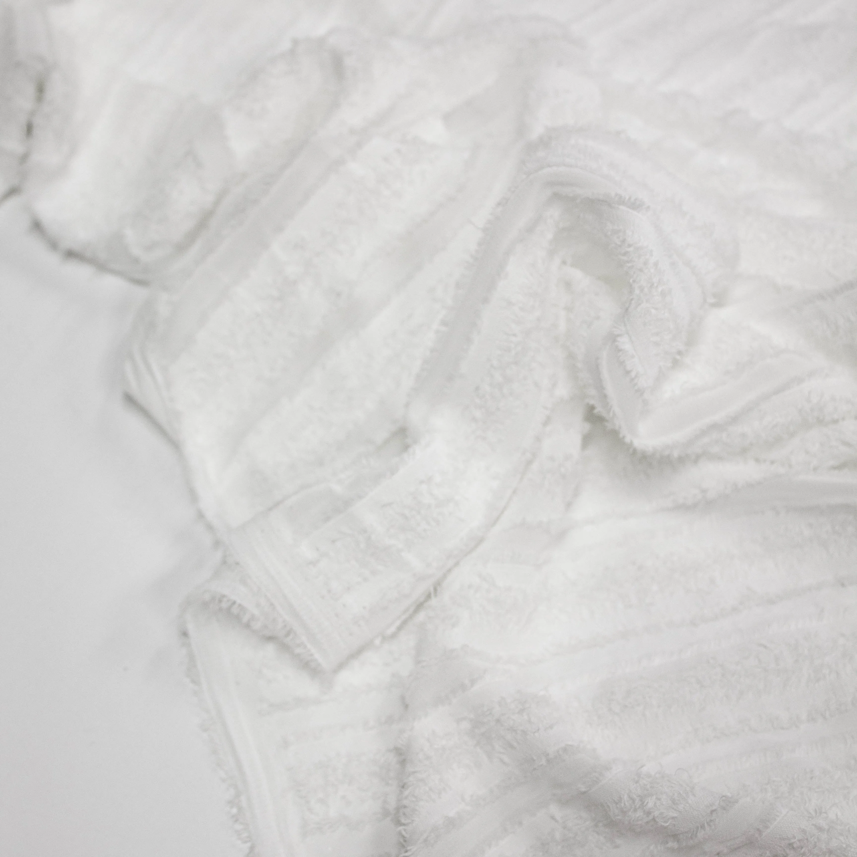 Maceo White Polyester Striped Fringes