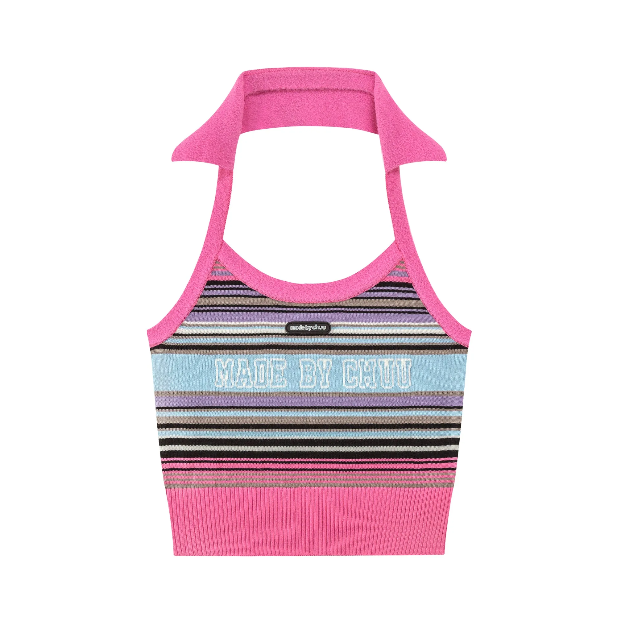 Made By Chuu Colorful World Striped Crop Top
