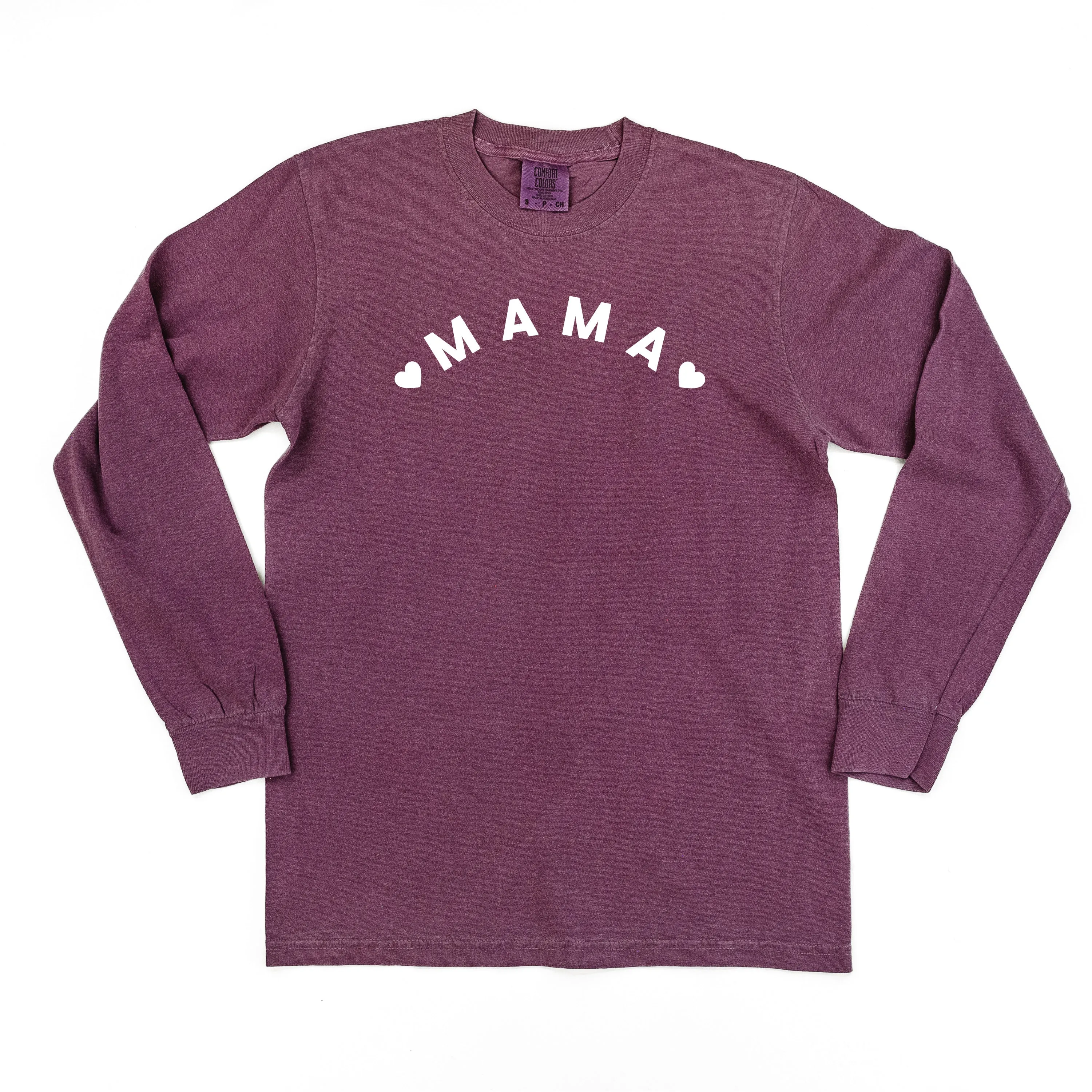 Mama (Two Hearts) - LONG SLEEVE Comfort Colors Tee