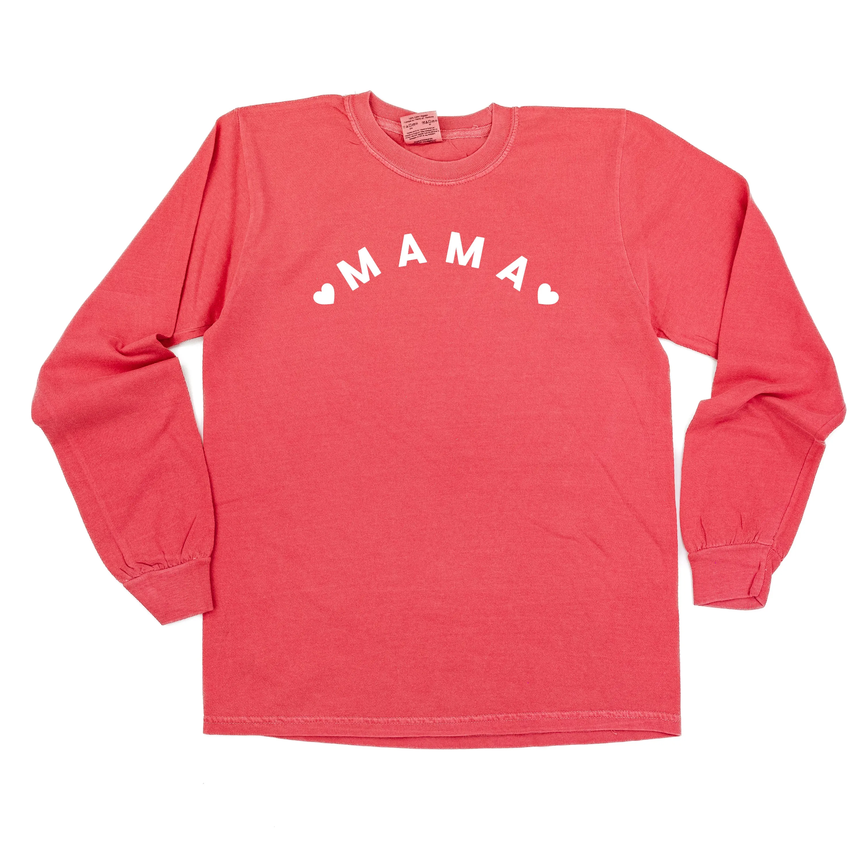 Mama (Two Hearts) - LONG SLEEVE Comfort Colors Tee