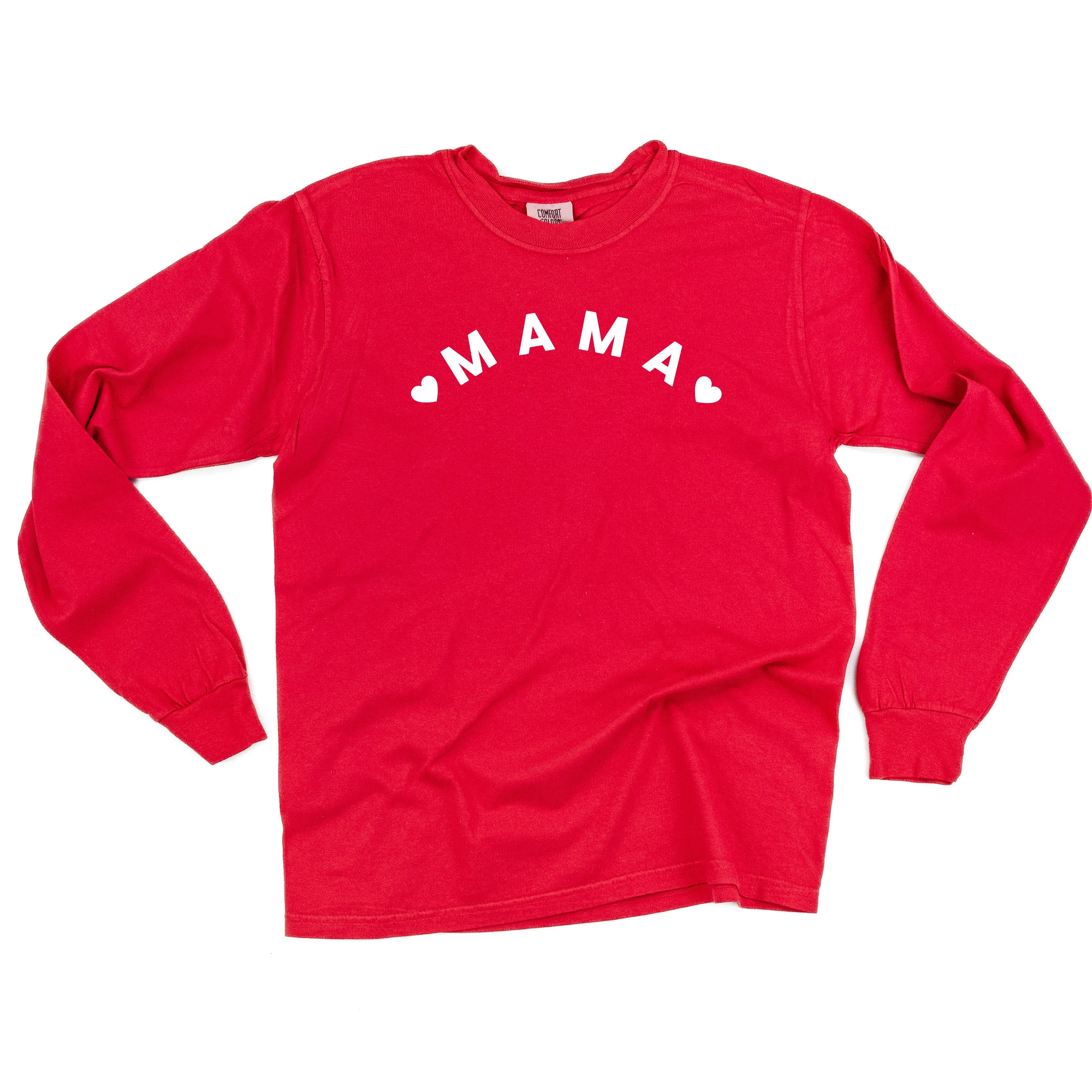 Mama (Two Hearts) - LONG SLEEVE Comfort Colors Tee