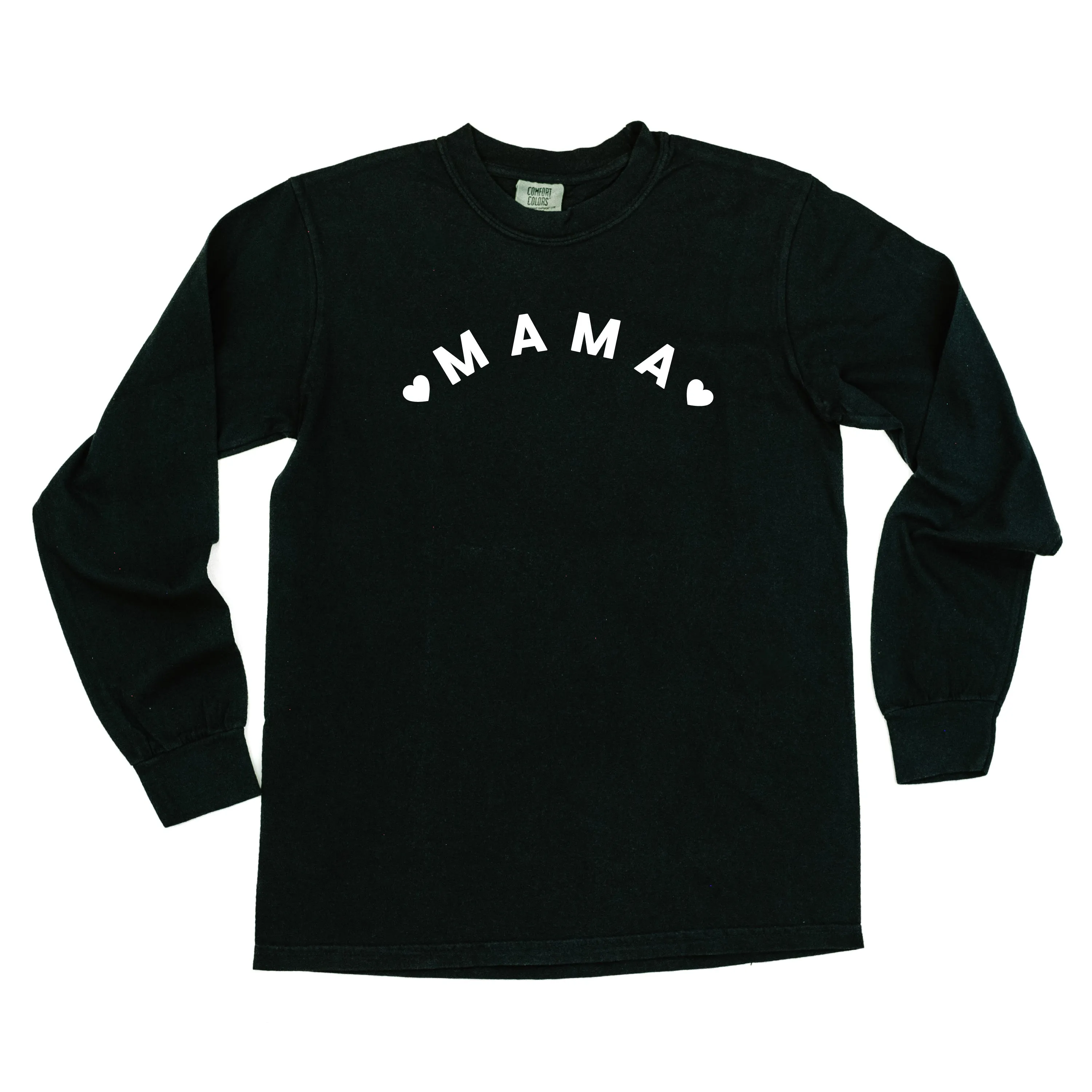 Mama (Two Hearts) - LONG SLEEVE Comfort Colors Tee