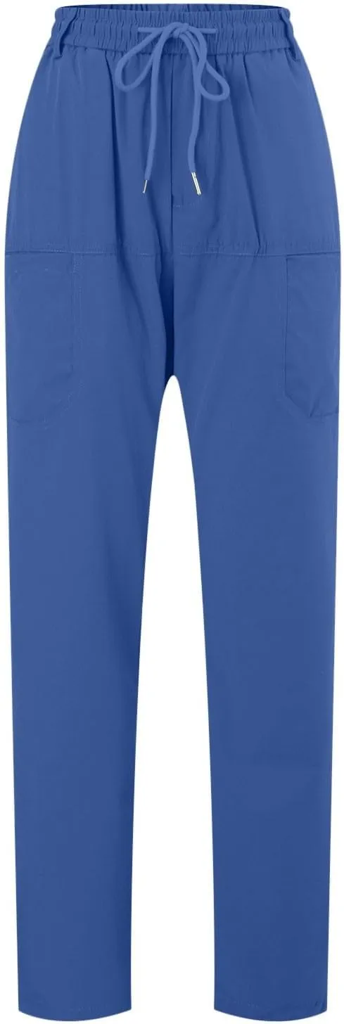 Mens Corduroy Pants Elastic Waist Drawstring Casual Loose Straight Leg Hiking Trousers Slim fit Slacks with Pockets