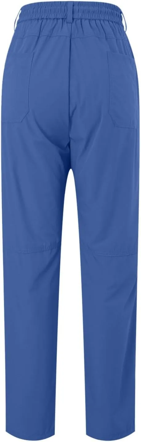 Mens Corduroy Pants Elastic Waist Drawstring Casual Loose Straight Leg Hiking Trousers Slim fit Slacks with Pockets