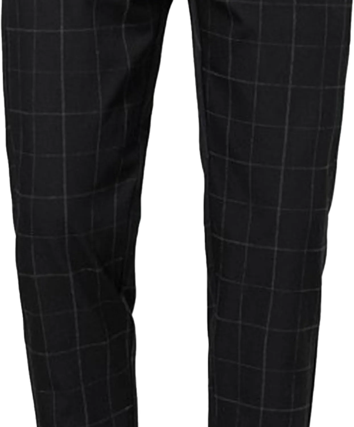Men's Regular Plaid Slim Fit Trousers Fashion Casual Feet Suit Pants Casual Ankle Length Pencil Pants