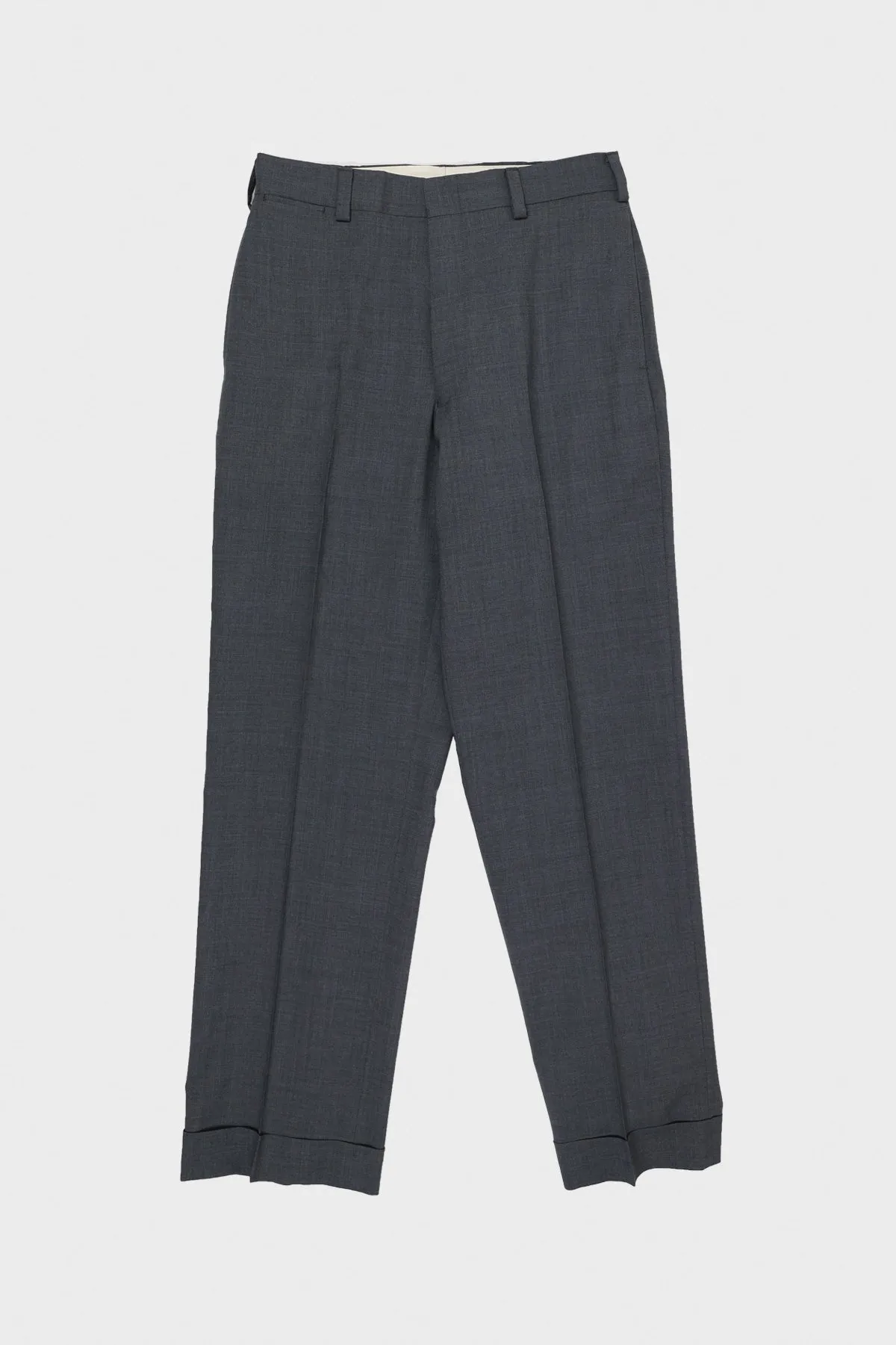 Merino Tropical Wool Piped Stem Trousers - Gray