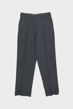Merino Tropical Wool Piped Stem Trousers - Gray
