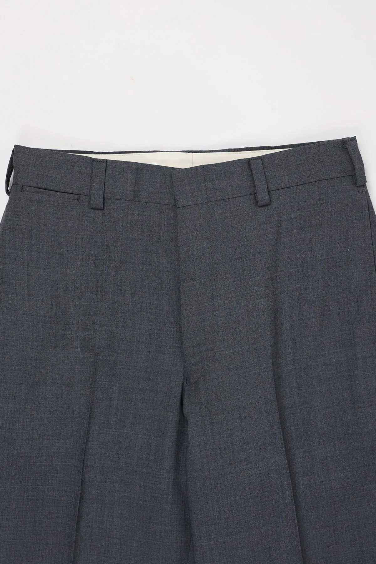 Merino Tropical Wool Piped Stem Trousers - Gray
