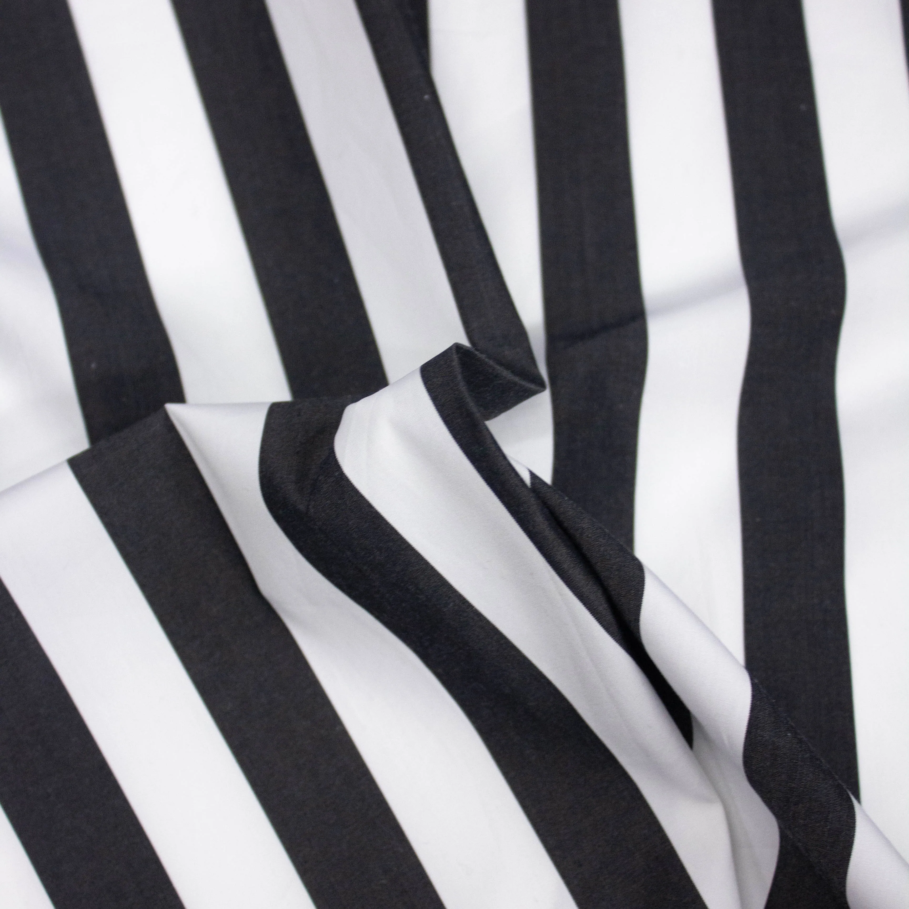 Meris Anthracite Grey & White Striped Cotton Poplin