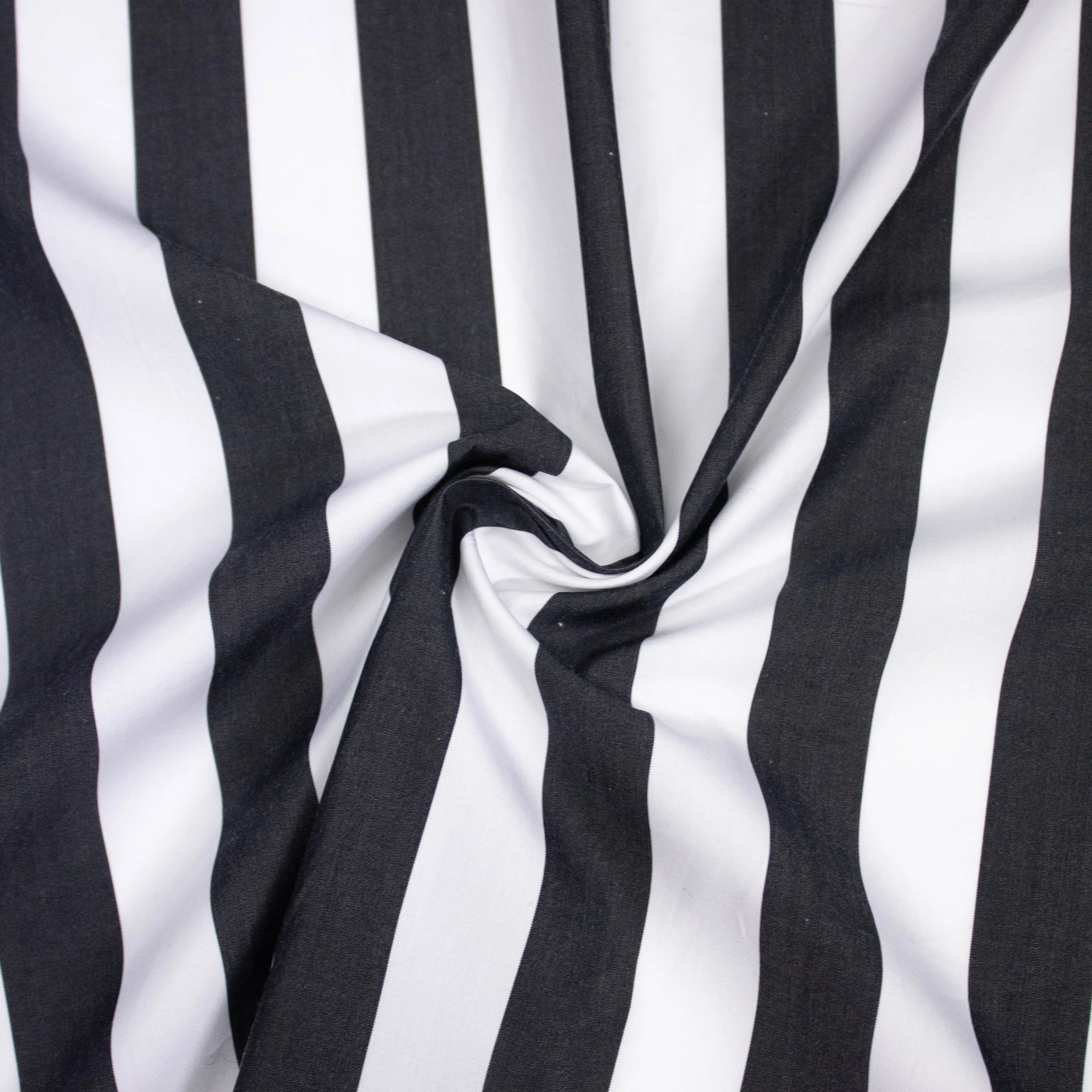 Meris Anthracite Grey & White Striped Cotton Poplin