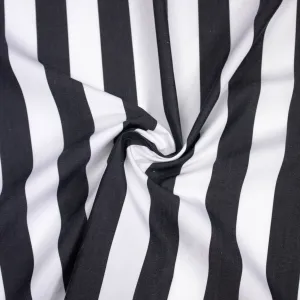 Meris Anthracite Grey & White Striped Cotton Poplin