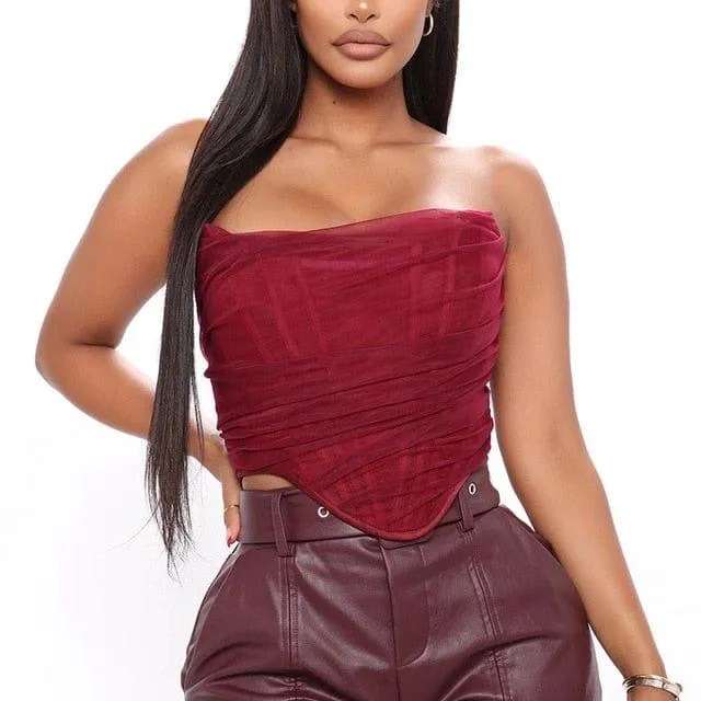 Mesh Corset Crop Top