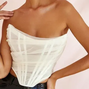 Mesh Corset Crop Top