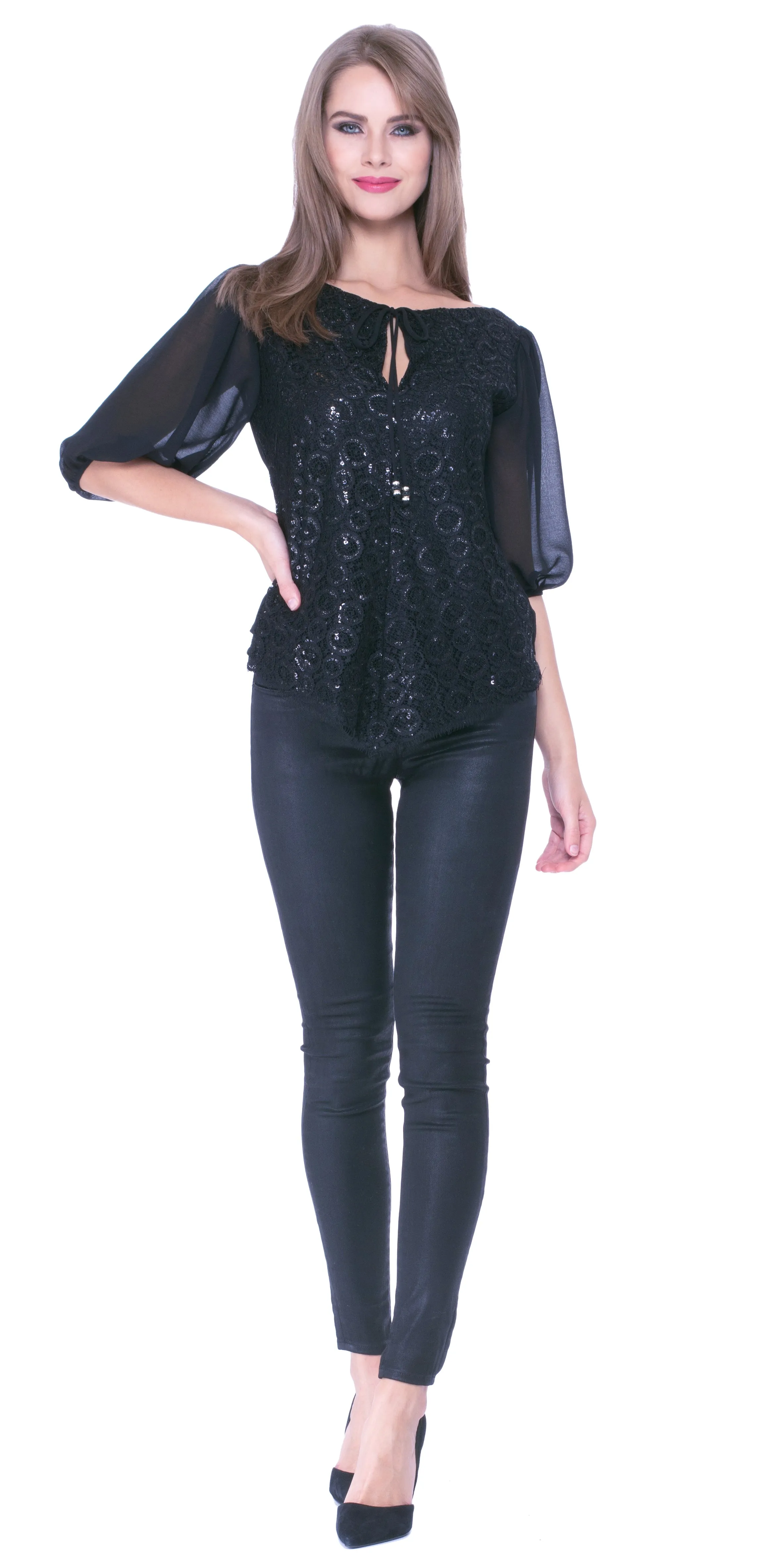 Mia Sequin Blouse