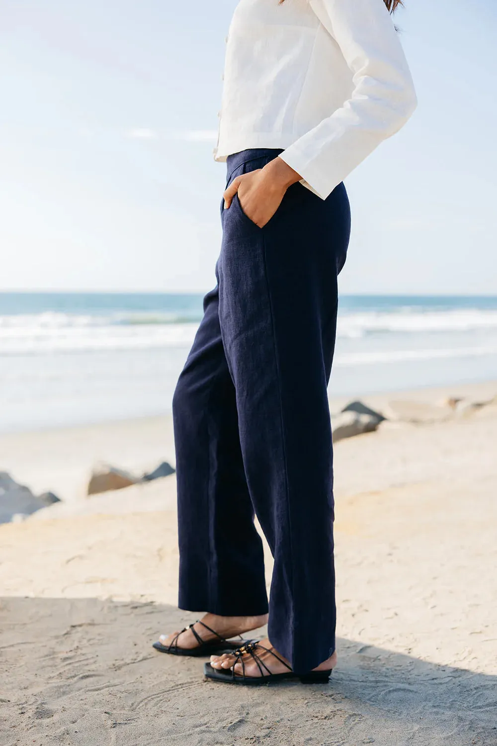 Navy Lauren Linen Pants