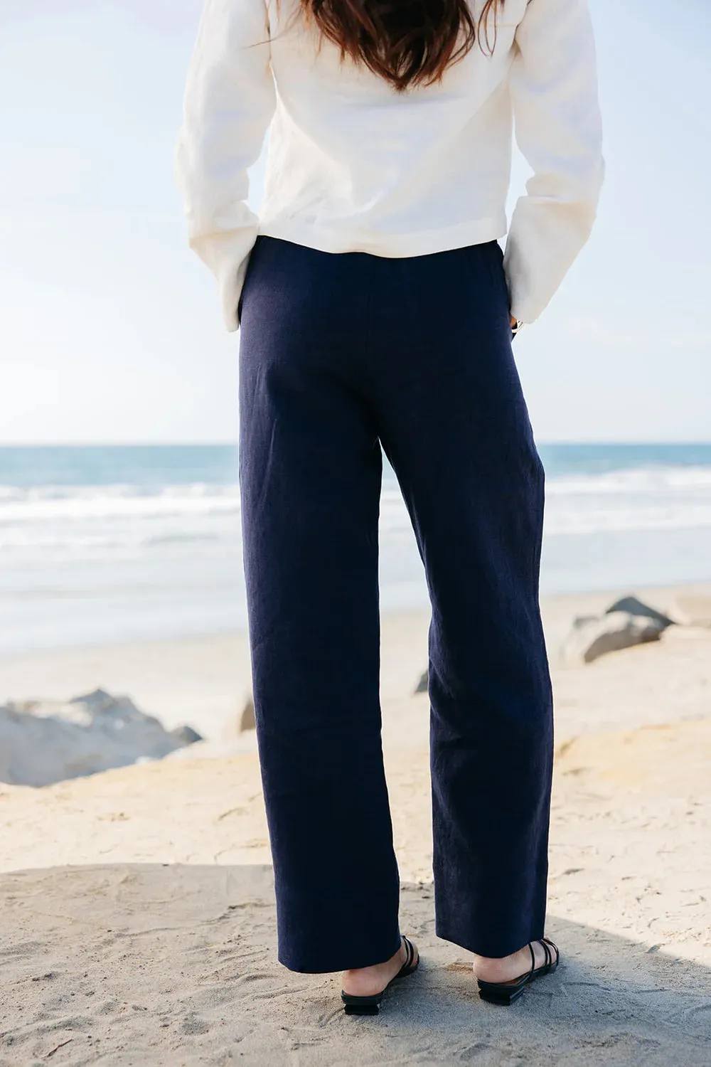 Navy Lauren Linen Pants