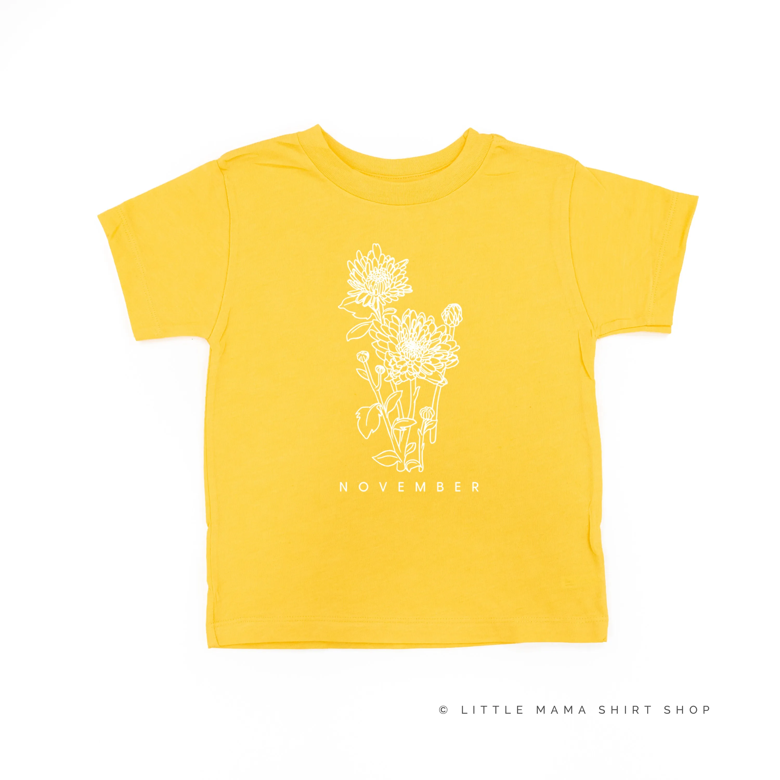 NOVEMBER BIRTH FLOWER - Chrysanthemum - Short Sleeve Child Shirt